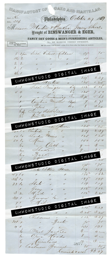 Binswanger and Eger Invoice 1857-0