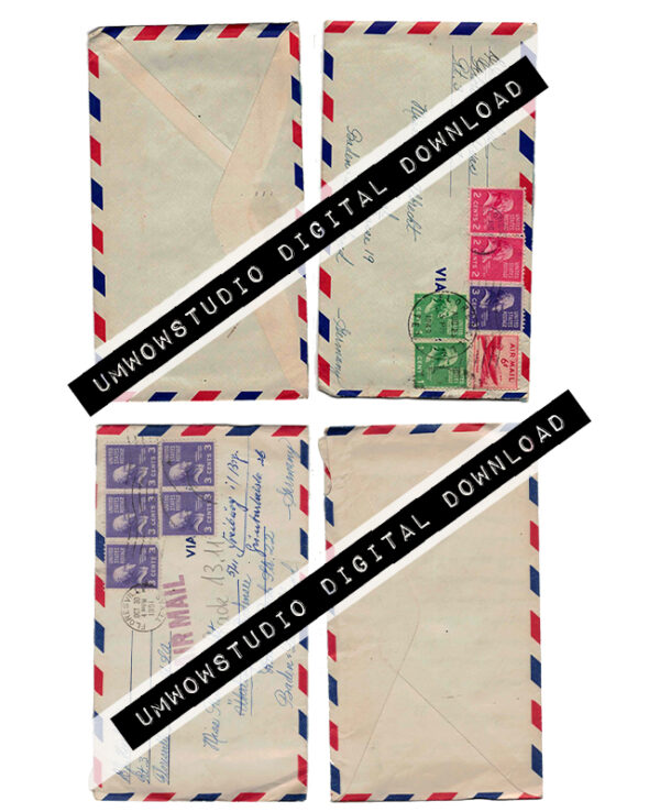 Albrecht Air Mail Envelopes (2 front & Back)-0