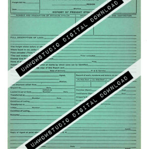 PA Railroad Report Of Freight Stolen Form BLANK-0