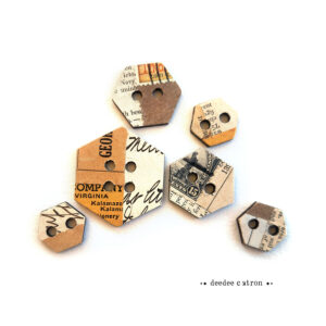 Collaged Buttons - HEXAGON