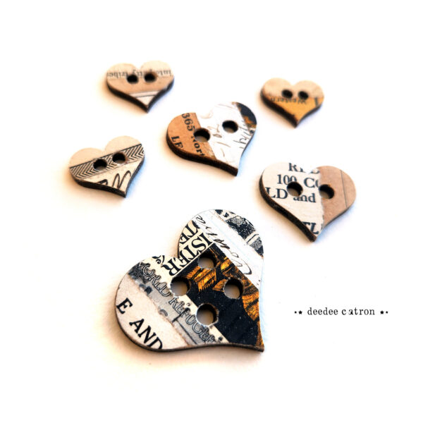 Collaged Buttons - HEART - Image 2
